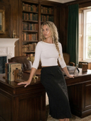The Slip Skirt Midi, Midnight The Cloth