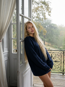 Oversized Fisherman Sweater, Navy The Cloth