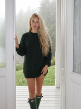 Oversized Fisherman Sweater, Forest