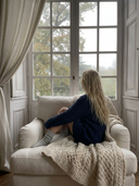 Oversized Fisherman Sweater, Navy The Cloth