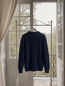 Oversized Fisherman Sweater, Navy The Cloth